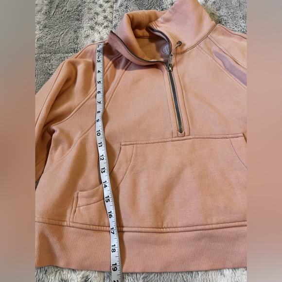 Lululemon Scuba Oversized Cropped Half Zip In Peach Satin Women’s Size XS/S - Picture 9 of 10